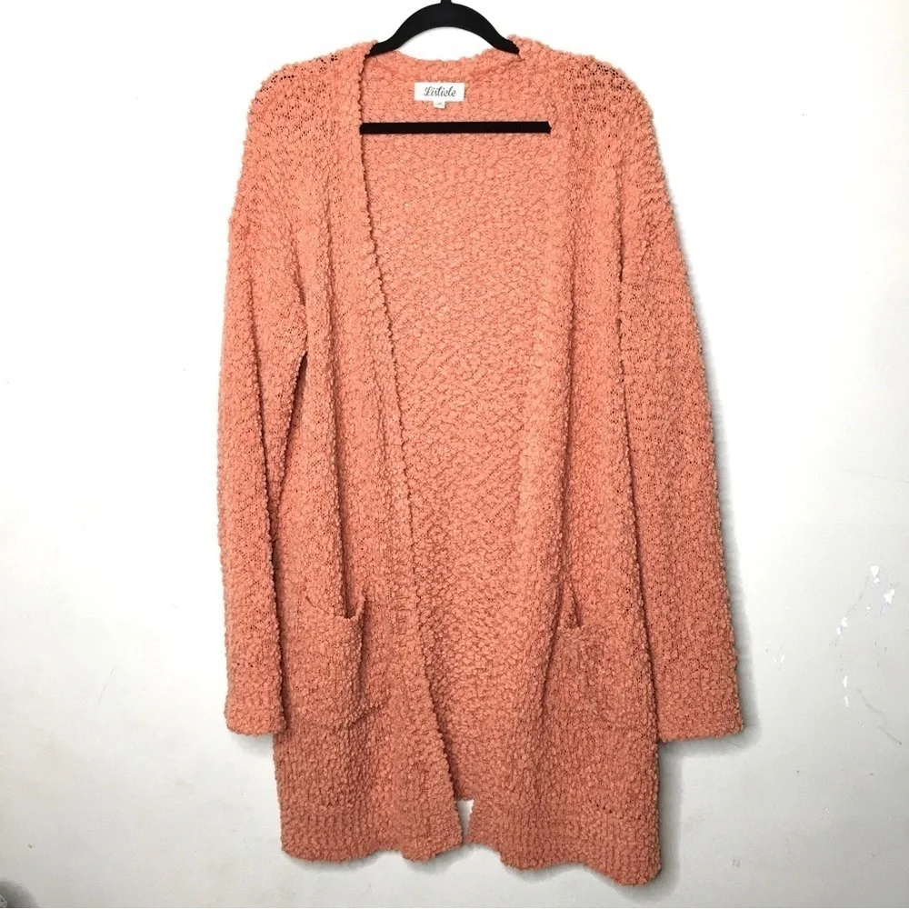 Listicle Pumpkin Spice Cozy Popcorn Knit Cardigan‎